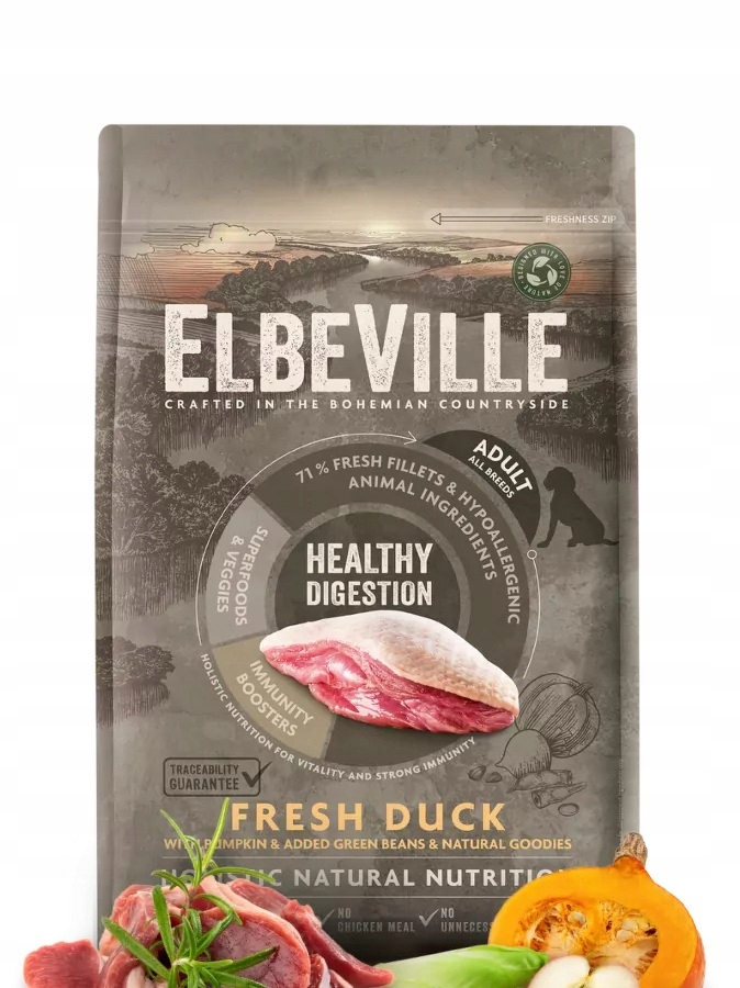 ElbeVille 4kg karma dla psa Kaczka Digestion