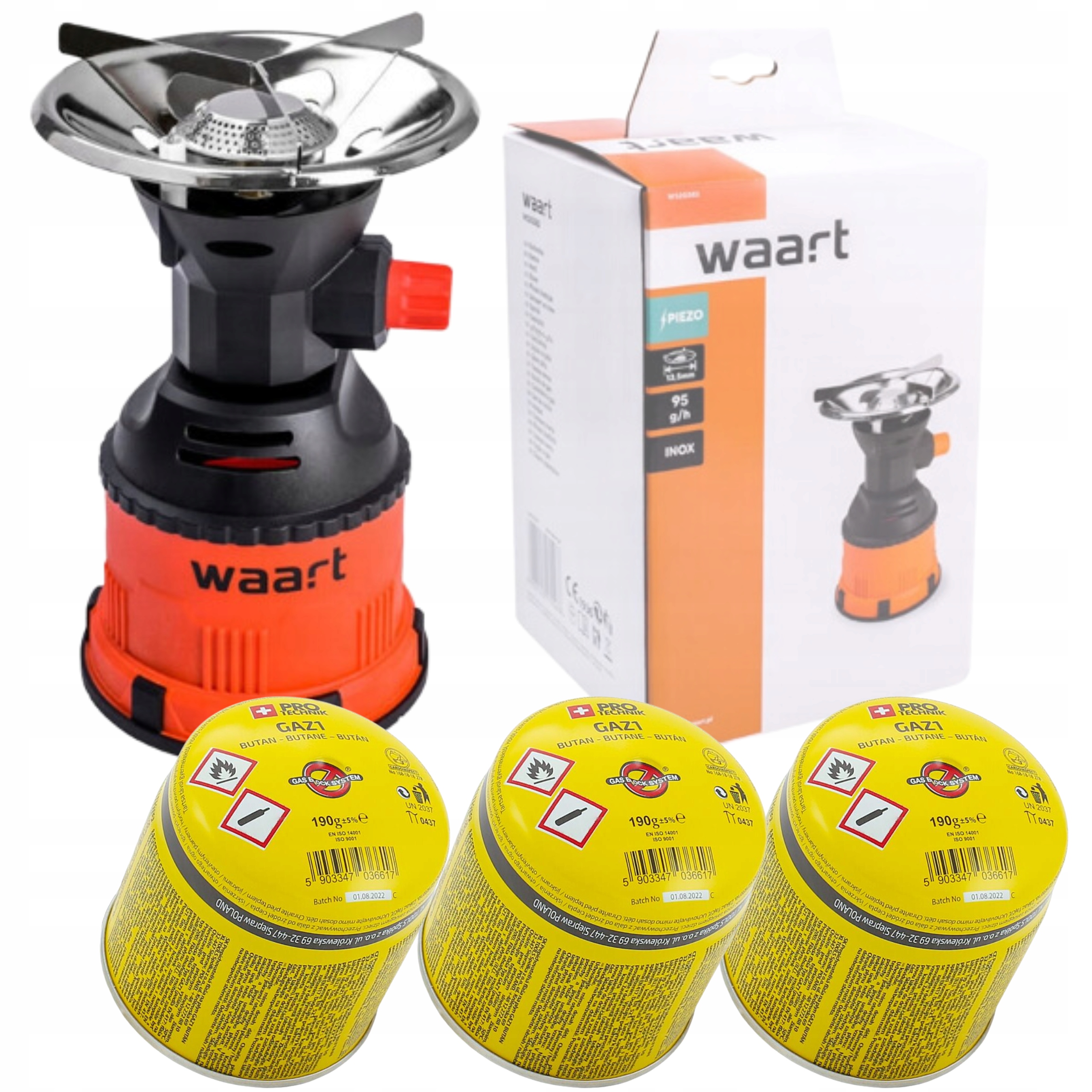 Turistický Plynový Kempovací Vařič Na Plyn S Piezo Zapalováním, 3 Kapsle, 190 G