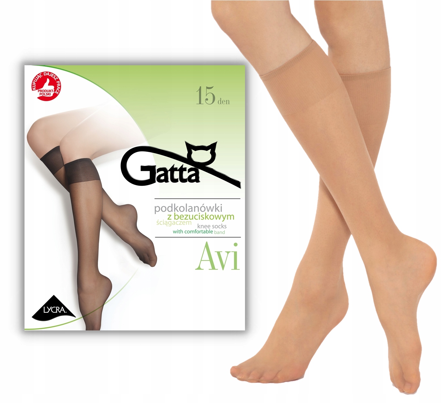 

Gatta Lycra Podkolanówki Avi damskie 2 Pary daino