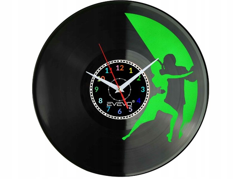 Tanec Válec Twist Mazur Nástěnné Hodiny Fluorescenční Pozadí Vinylová Deska P