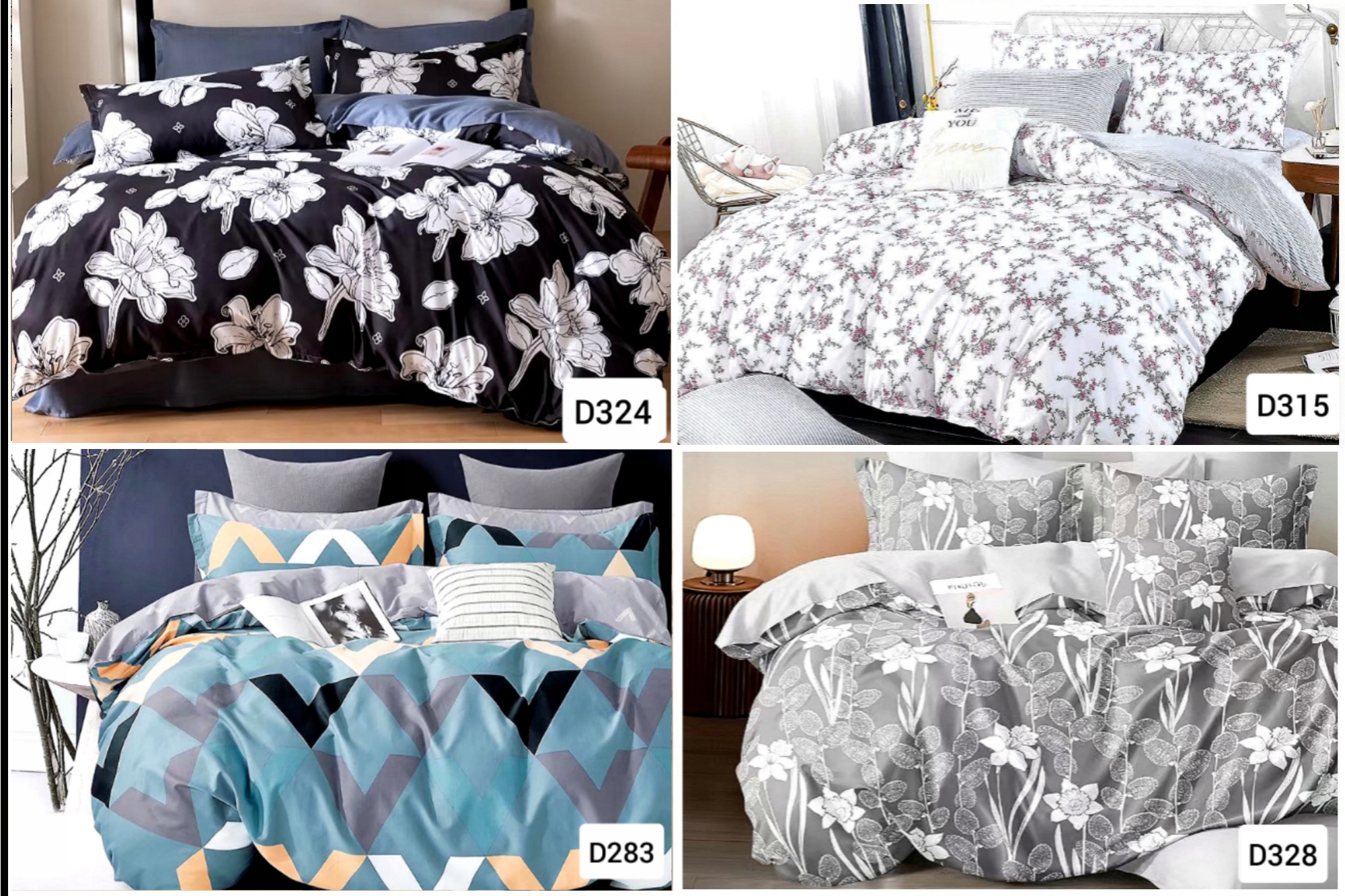 KOMPLET POŚCIELI DWUSTRONNEJ 160x200 WZORY Materiał bawełna