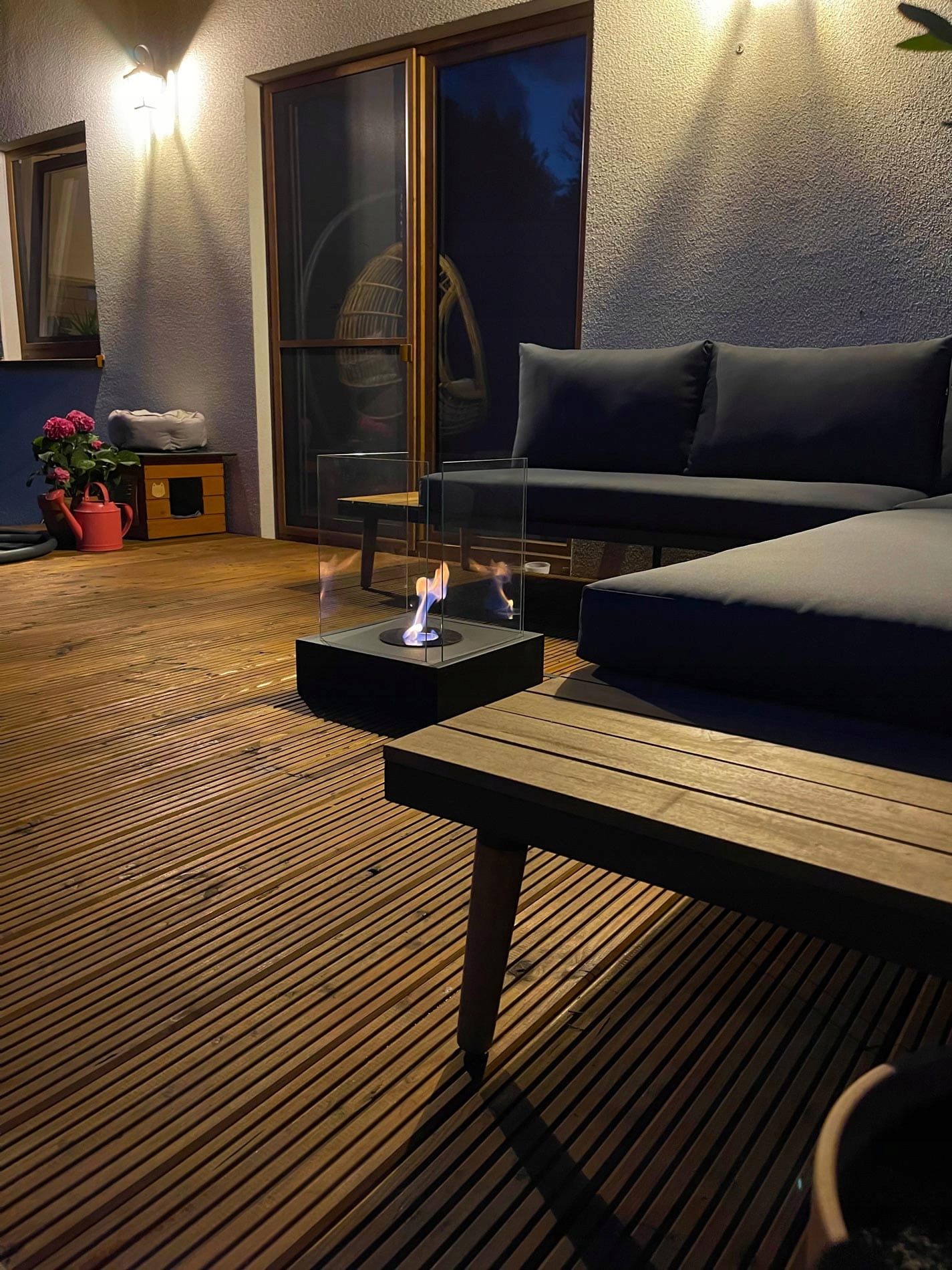 Biokominek Sunset Garden czarny mat Szerokość 40 cm