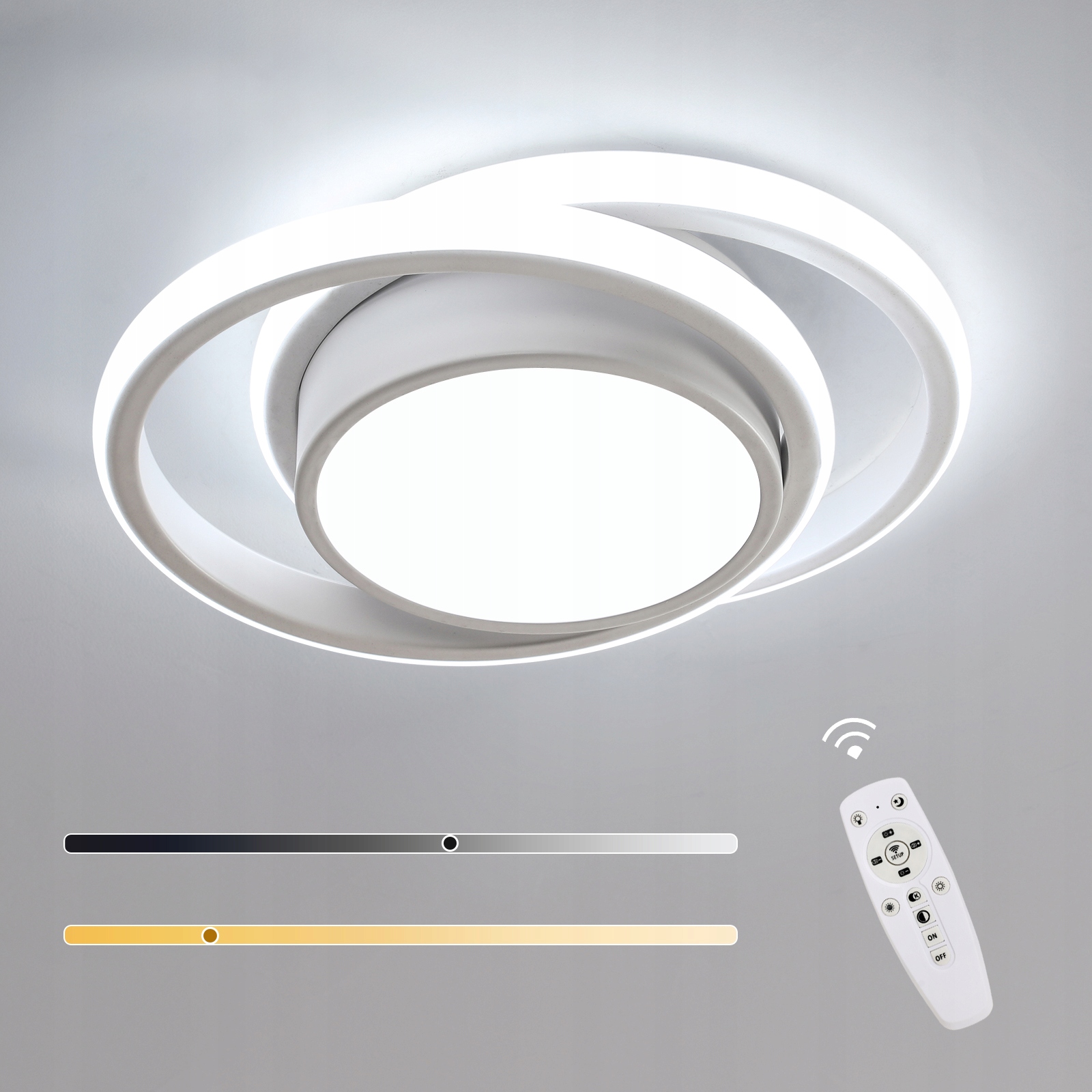 Stropní Led svítidlo Plafon s dálkovým ovládáním Kulaté Bílé Nástěnné Moderní 32W