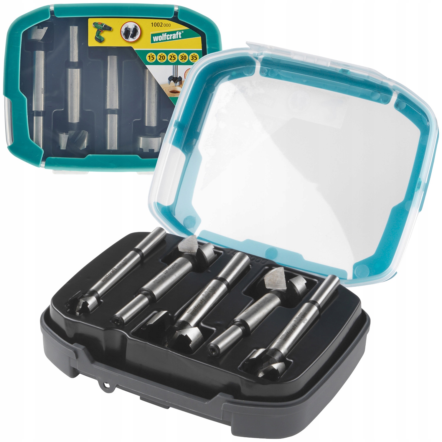 Wolfcraft Wiertła do drewna puszkowe 15-35mm zestaw sedników 5szt. 1002000