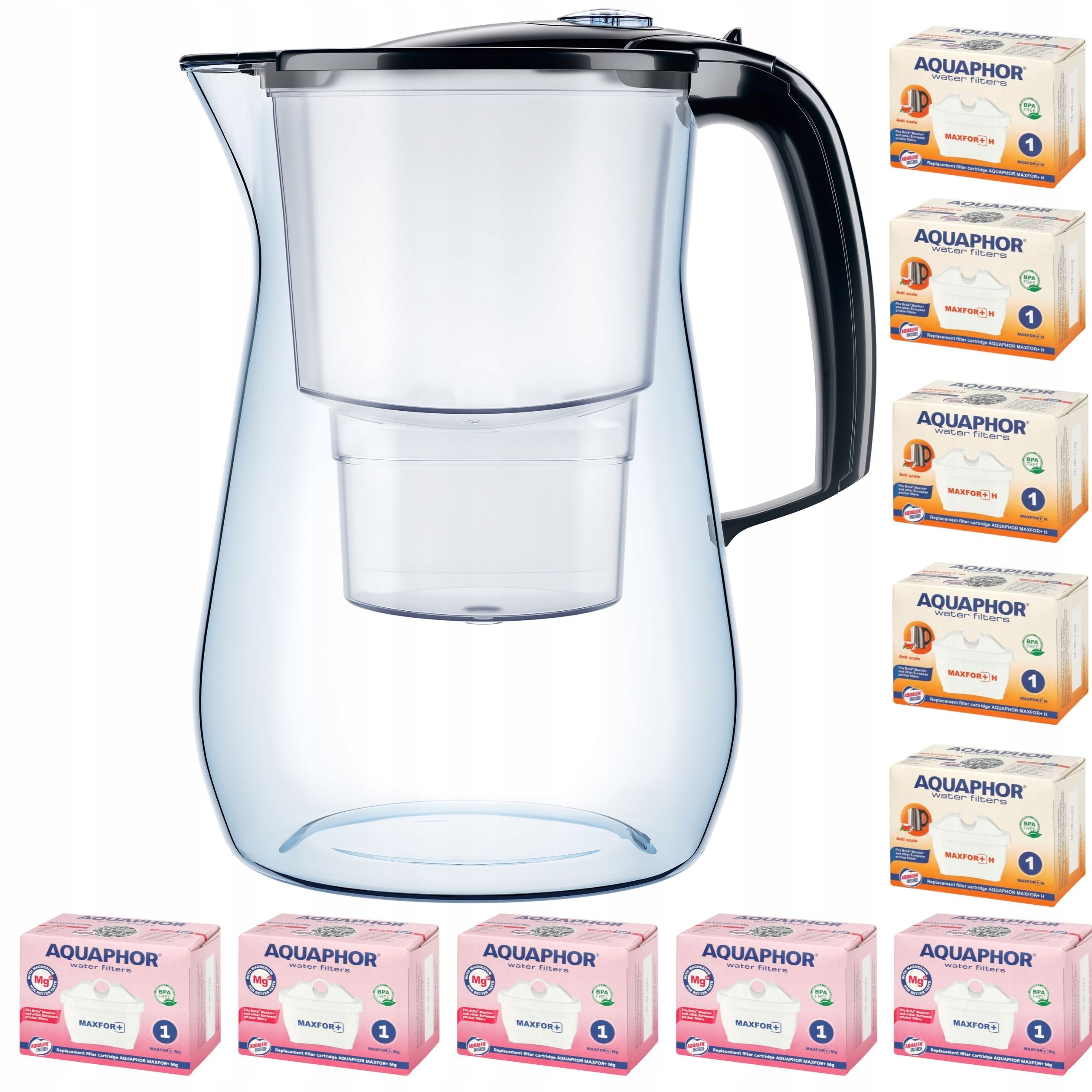 Filtrační konvice Aquaphor Onyx 4,2 l 10 náplní (5 mg 5H), černá