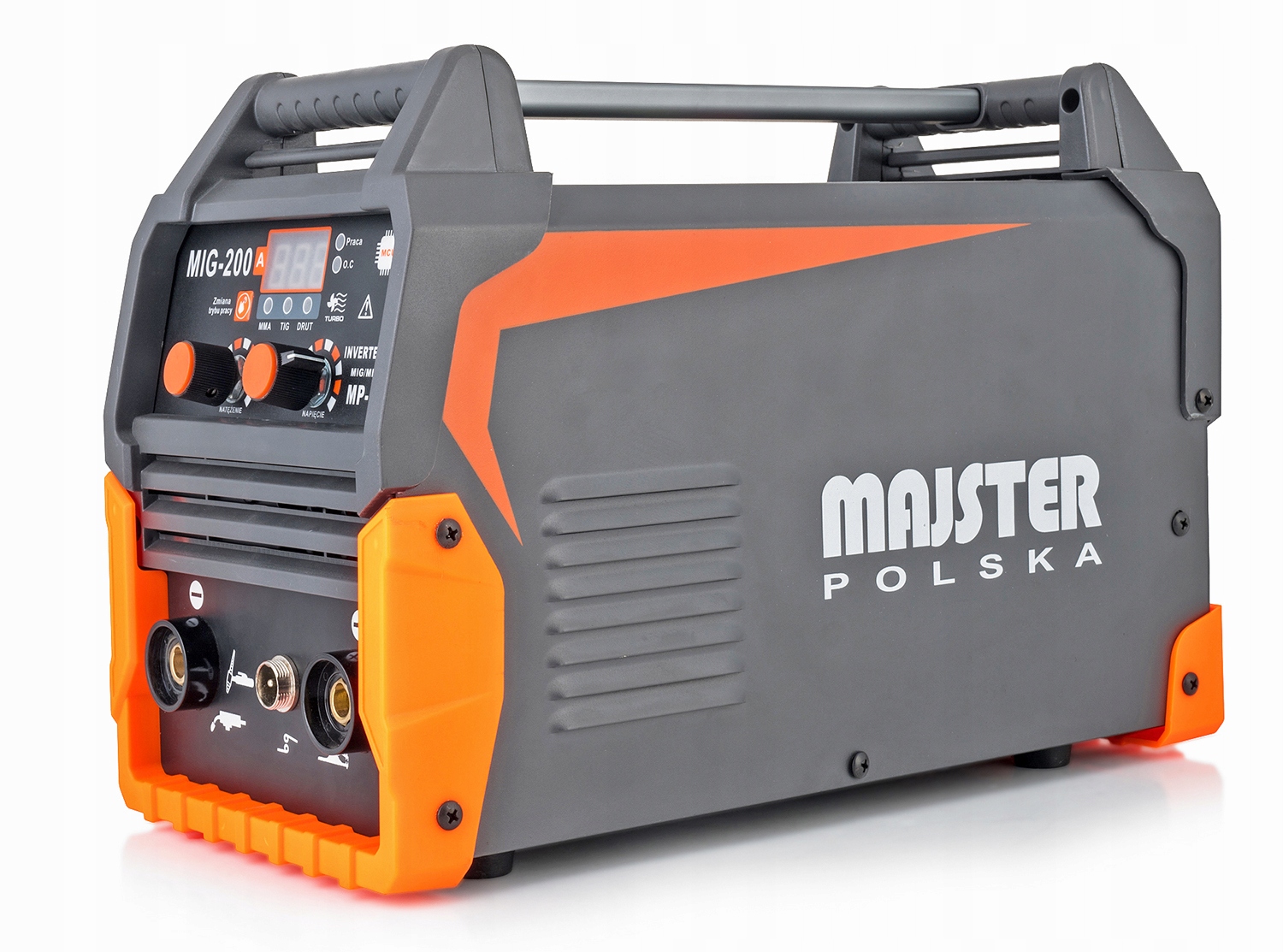 SPAWARKA MIGOMAT BEZGAZOWY MIG MMA FLUX TIG 200A DRUT MAJSTER POLSKA MP0115 Czas cyklu pracy 60%