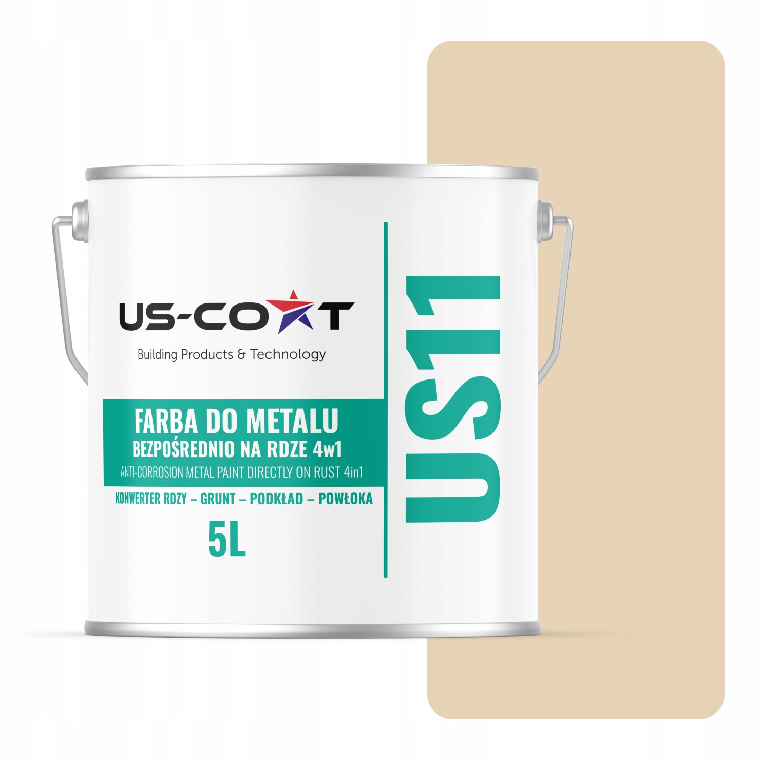 Farba Na Kov Na Hrdzu Plech Pozinkovaná 4v1 Krémovo Béžová RAL1015 Polomat 5L