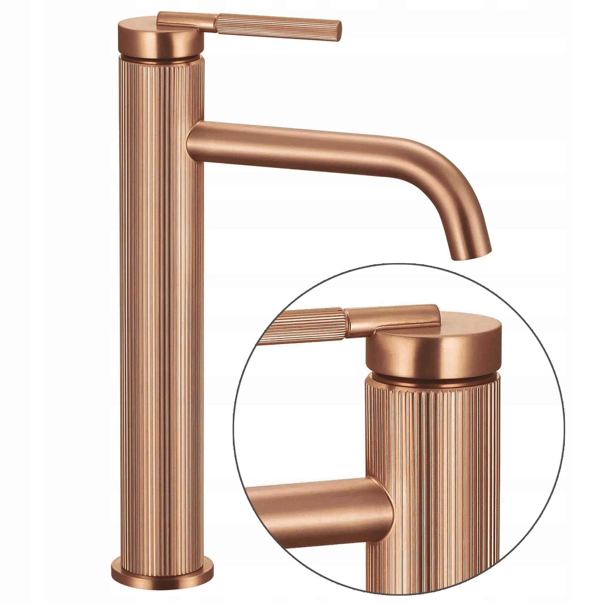 Umývadlová batéria Rea Argon Meď kartáčovaná s vysokou odolnosťou na dosku