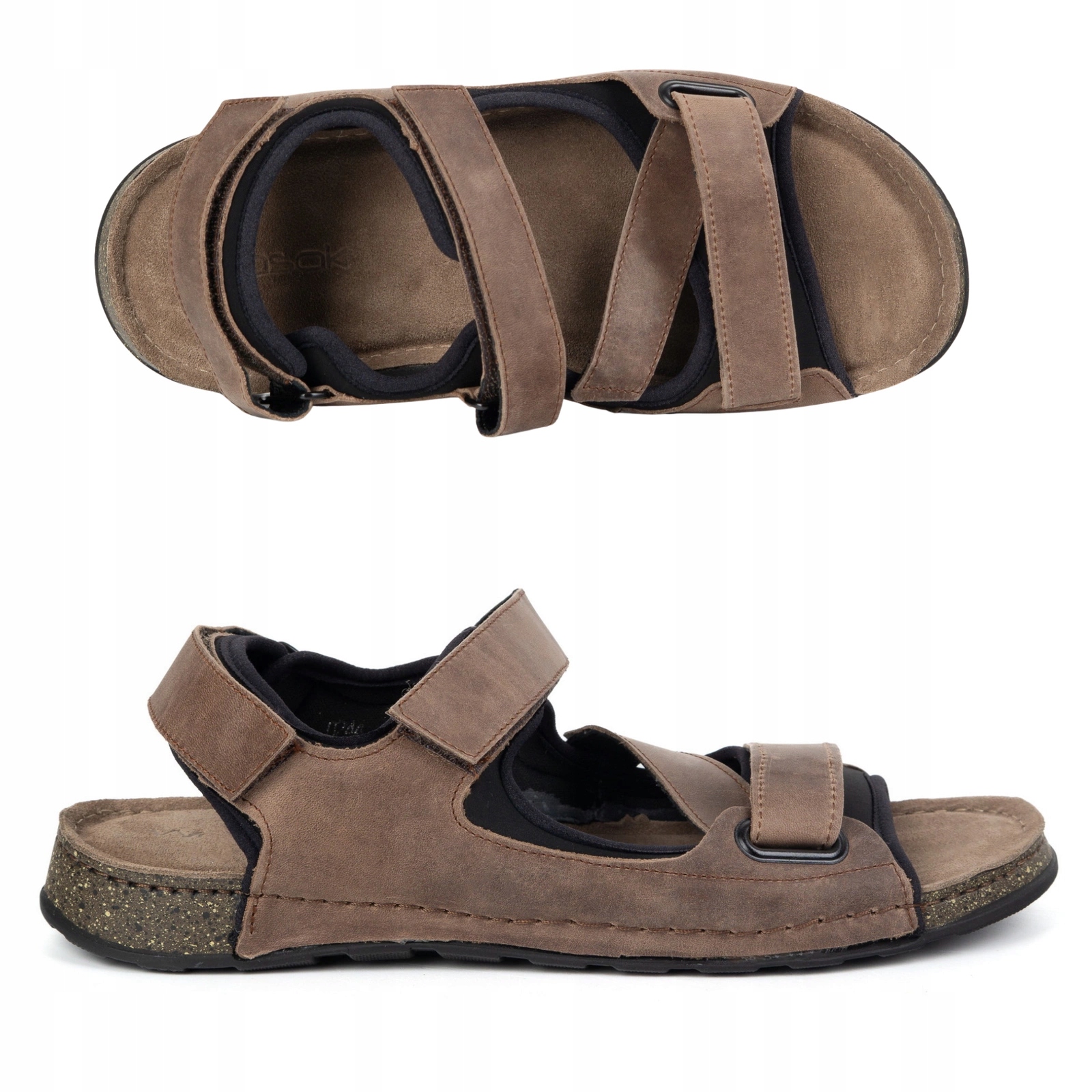 Pánské kožené sandály Wasak 0244W hnědé 42