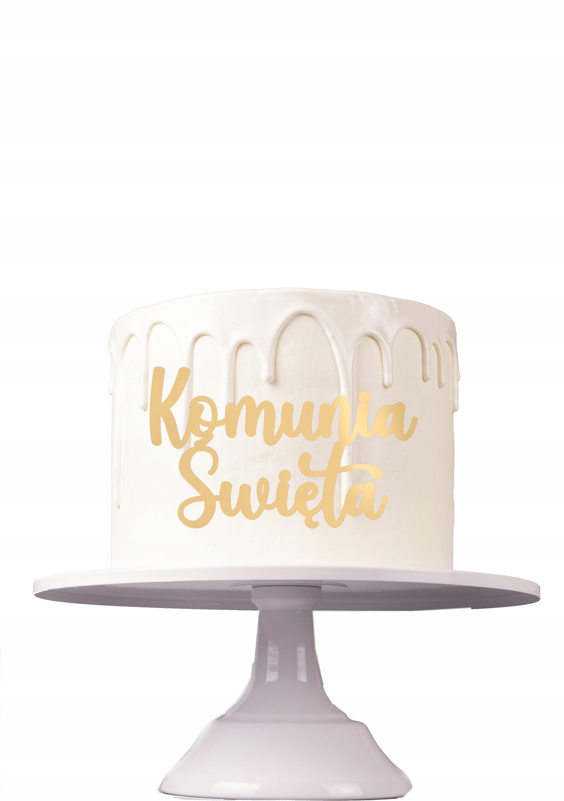 

Topper Na Bok Tortu Pierwsza Komunia Święta Złoty