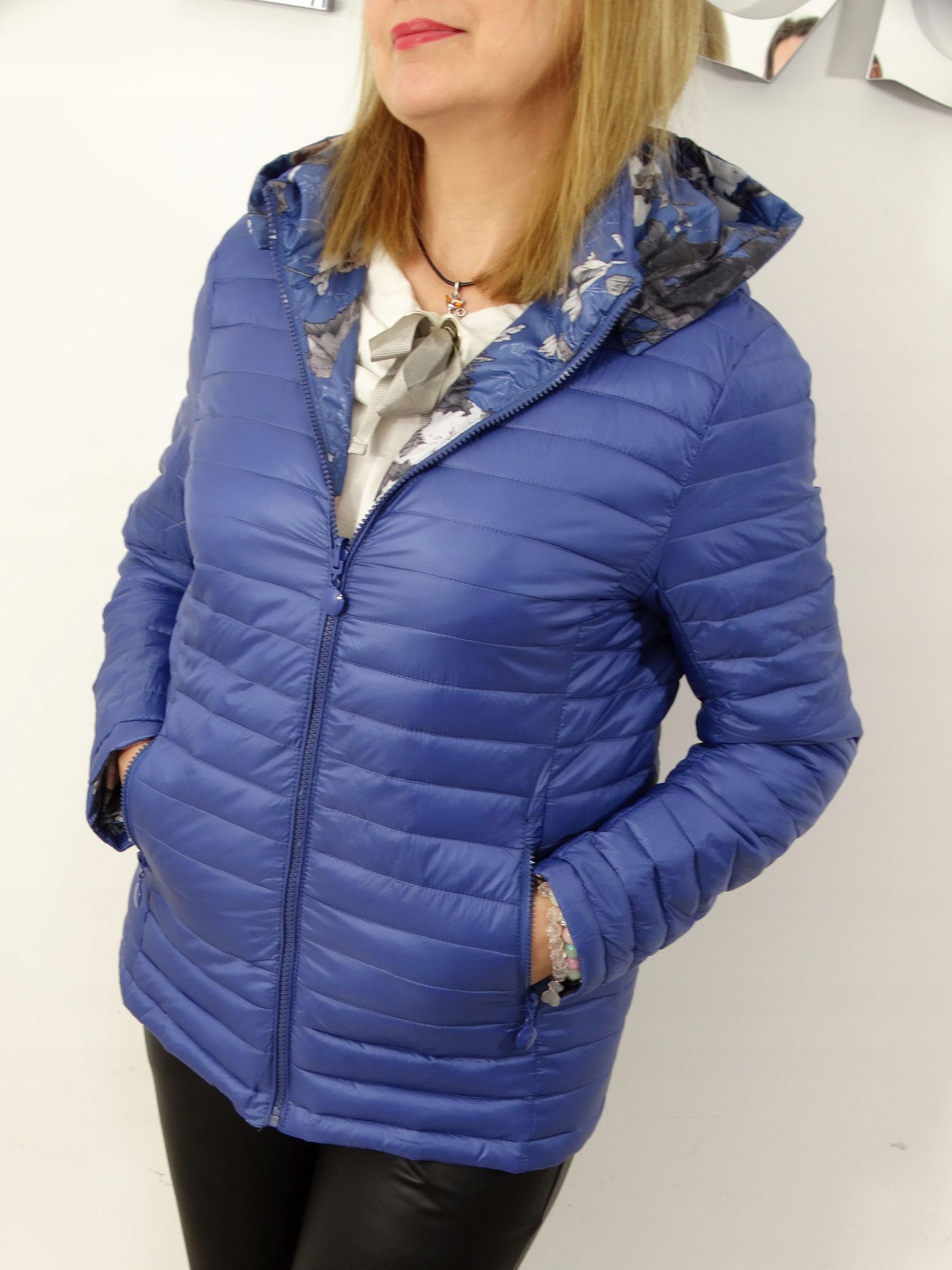 Kurtka Dwustronna Wiosenna Jesienna ALICE 56 8XL Kolor niebieski