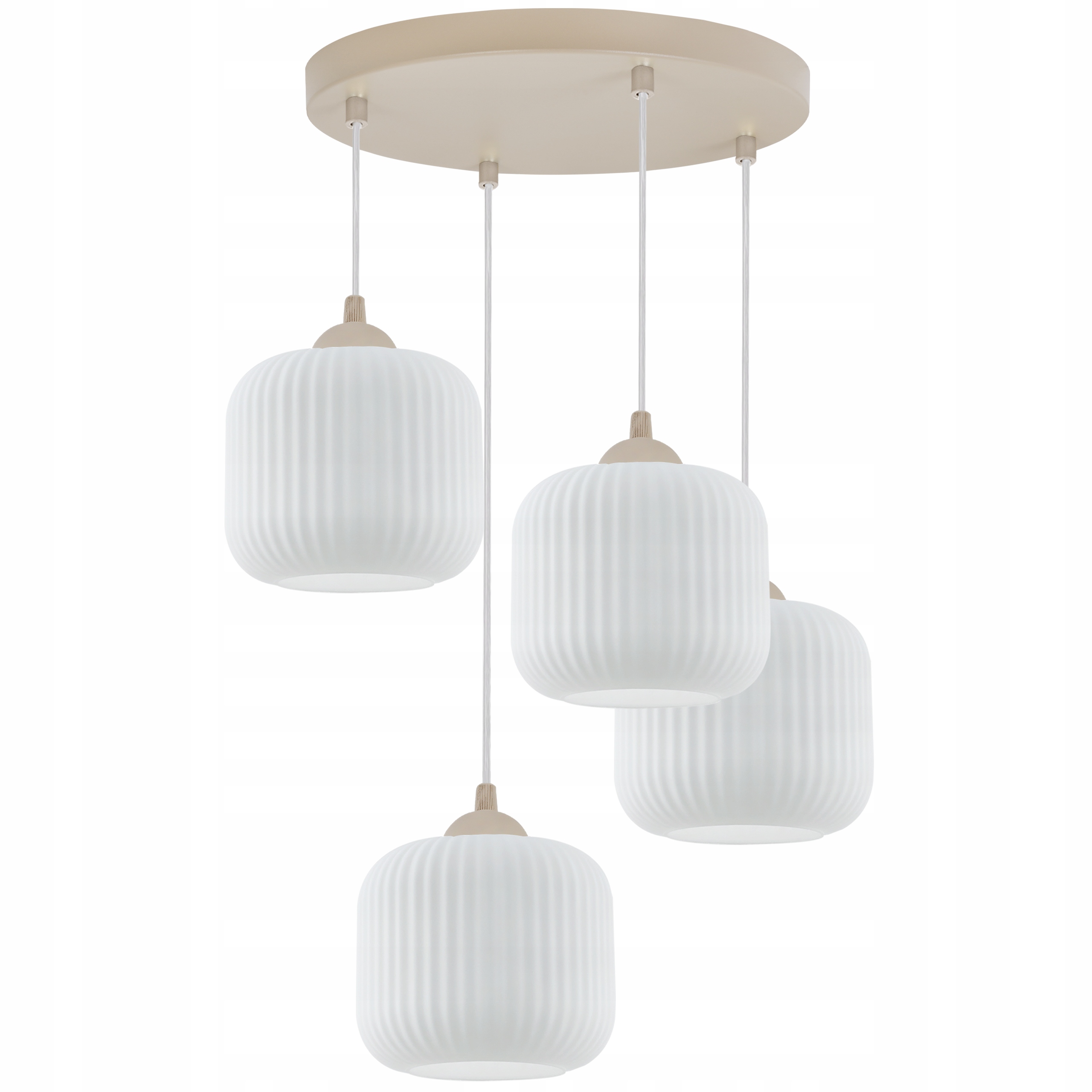 Závesná Stropná Lampa Luster Riffle Béžová Biela Sklenená Do Obývacej Izby E27