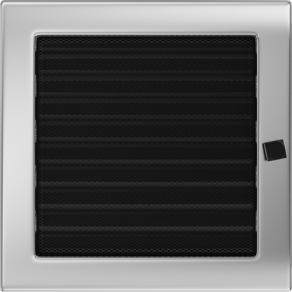 Ventilační mřížka do krbu 22x22 niklovaná s žaluzií