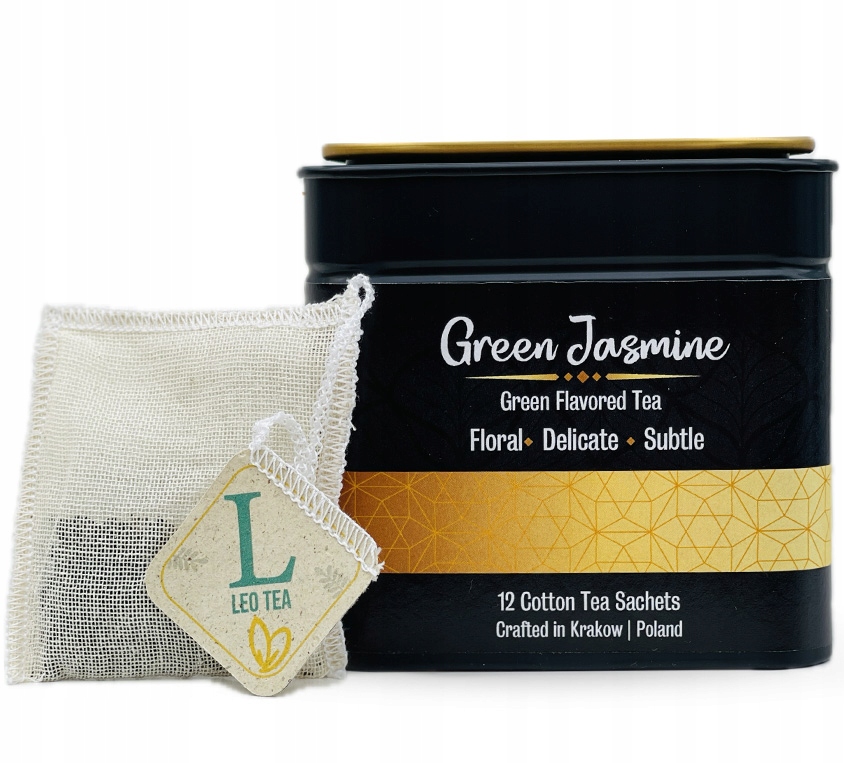 Levně Čaj Jasmínové sáčky Bavlněné obšívané v kovové plechovce