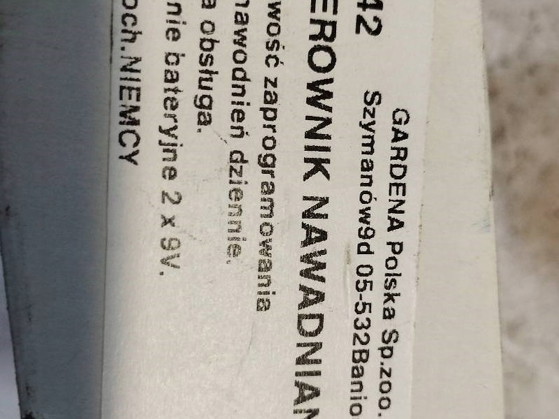 Sterownik nawadniania elektroniczny Gardena 1 1242 Producent części Inny