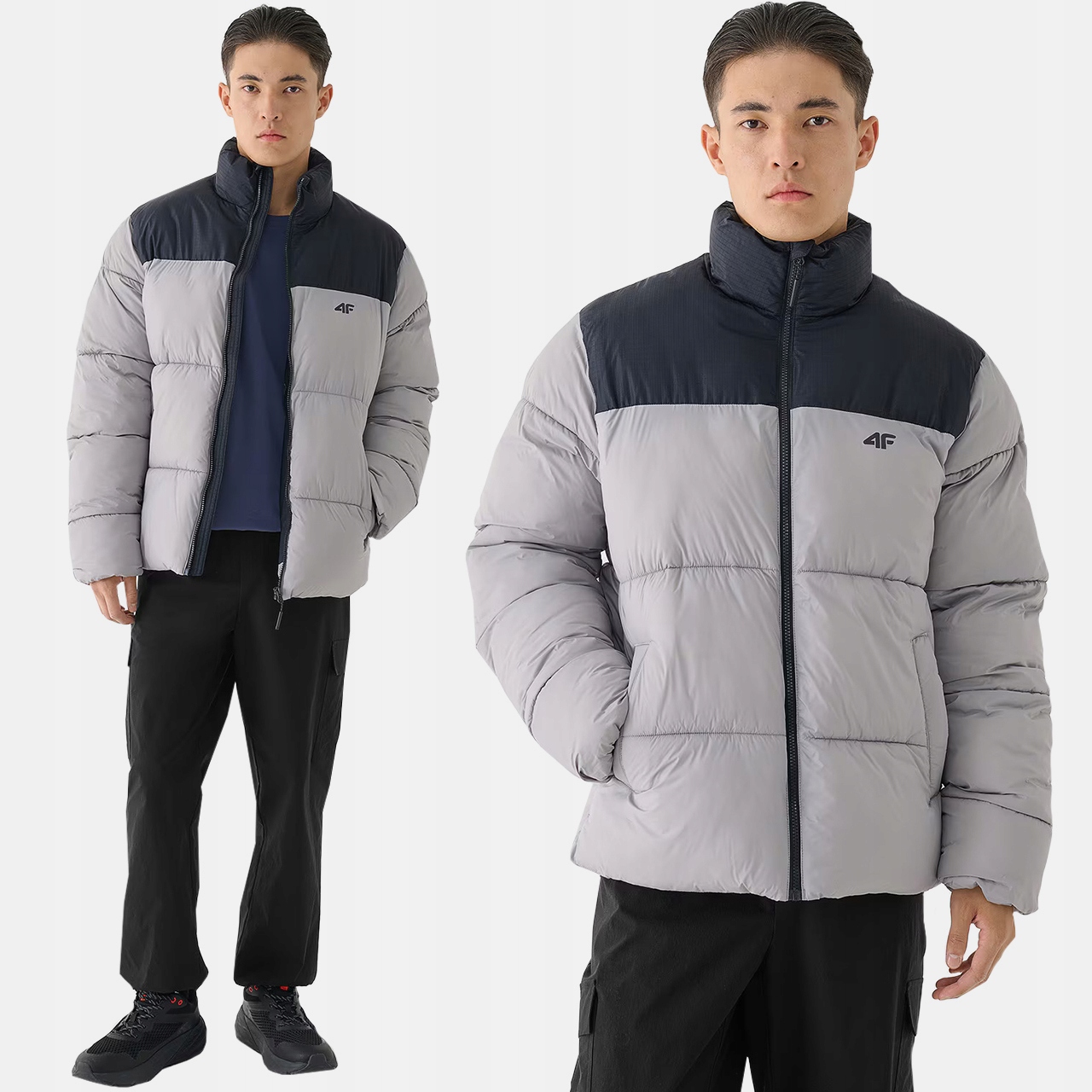 Pánská Zimní Bunda 4F Prošívaná, Teplá Péřová, M485 Bez Kapuce XXL