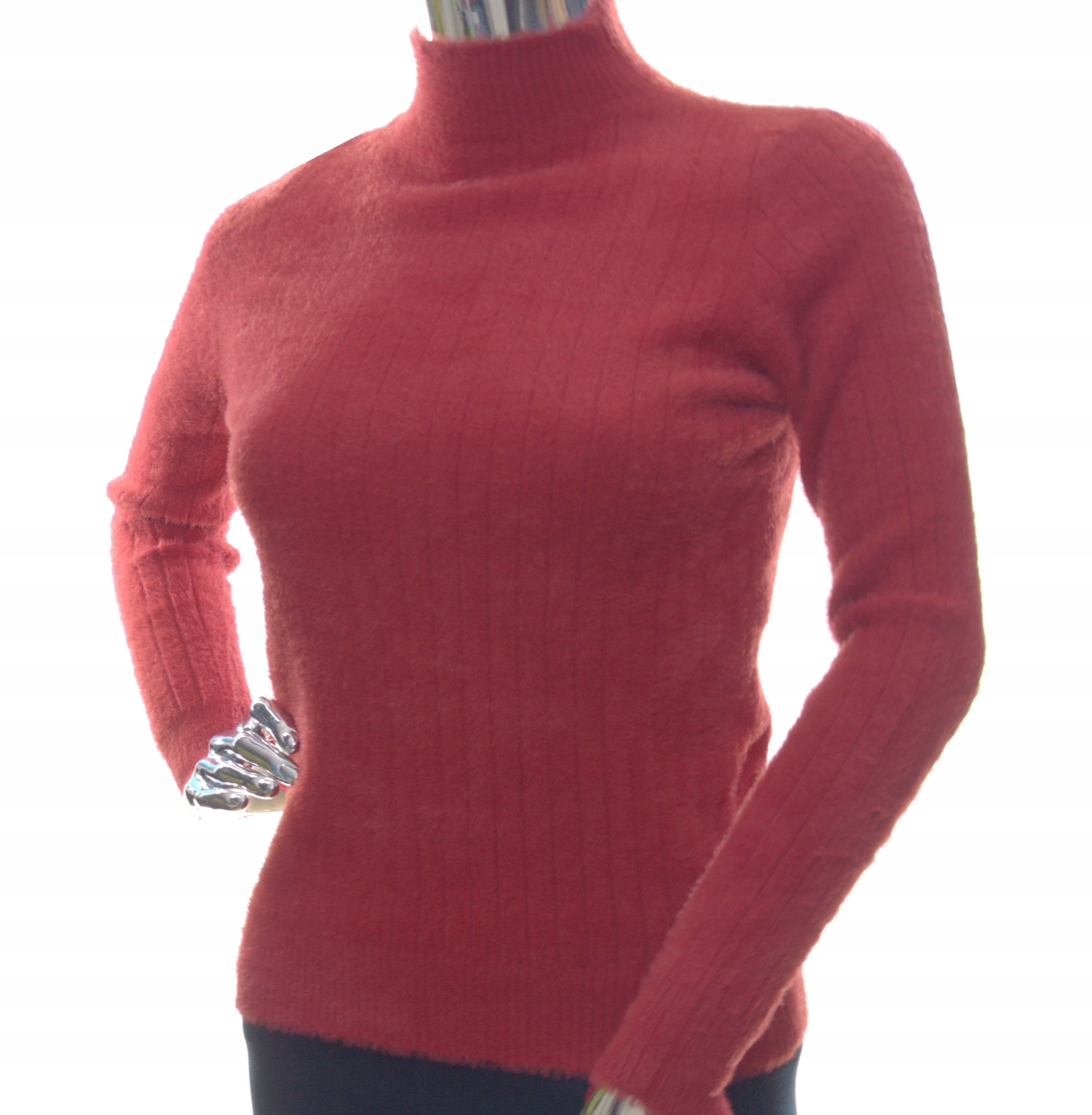 

Damski sweter z półgolfem półgolf typu alpaka Uni