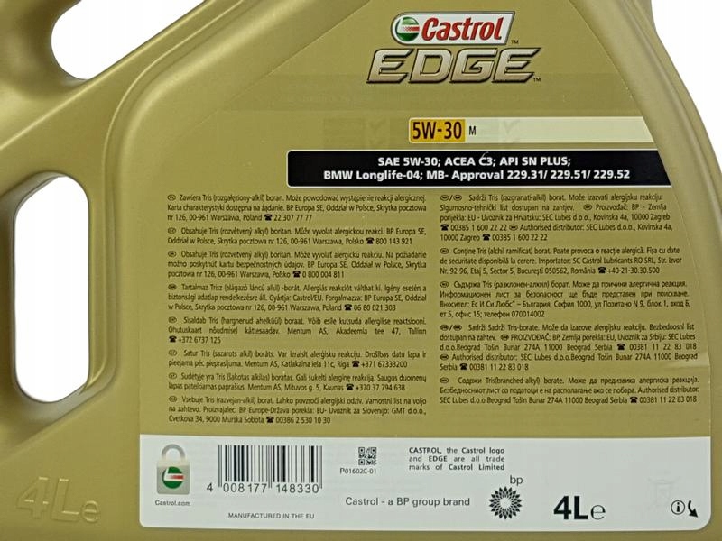 CASTROL EDGE 5W30 M TITANIUM FST MERCEDES BMW 8L Model EDGE M