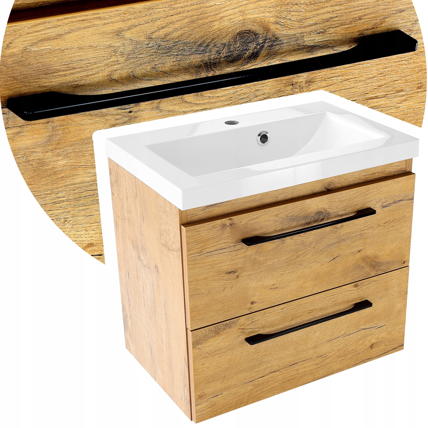 

Szafka łazienkowa z umywalką konglomerat loft 60cm