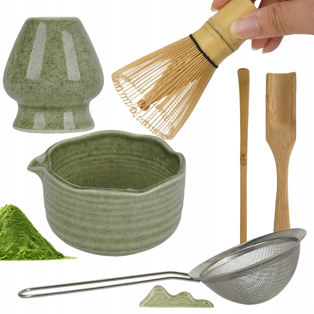 Levně 7-DÍLNÝ Dárek Valentýnský Čajový Set Matcha, Sada Metliček