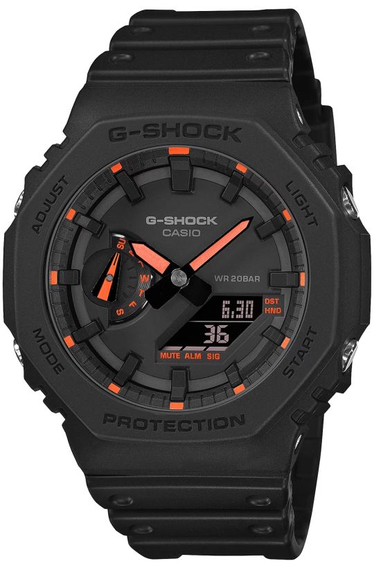 Originální Hodinky G-shock Casio GA-2100-1A4ER S Neonovými Akcenty Box