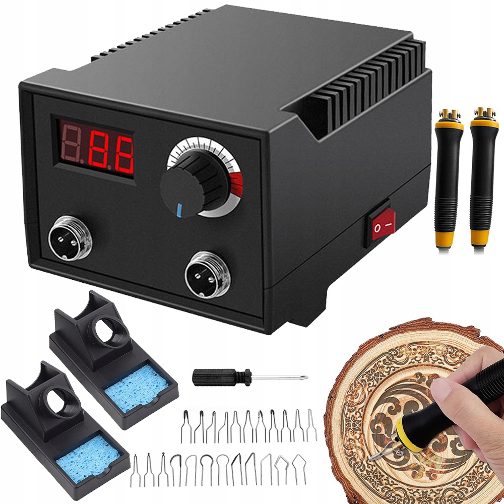 Pájecí Stanice S Nástroji A Perem S Led Displejem Pro Dřevo, Kůži
