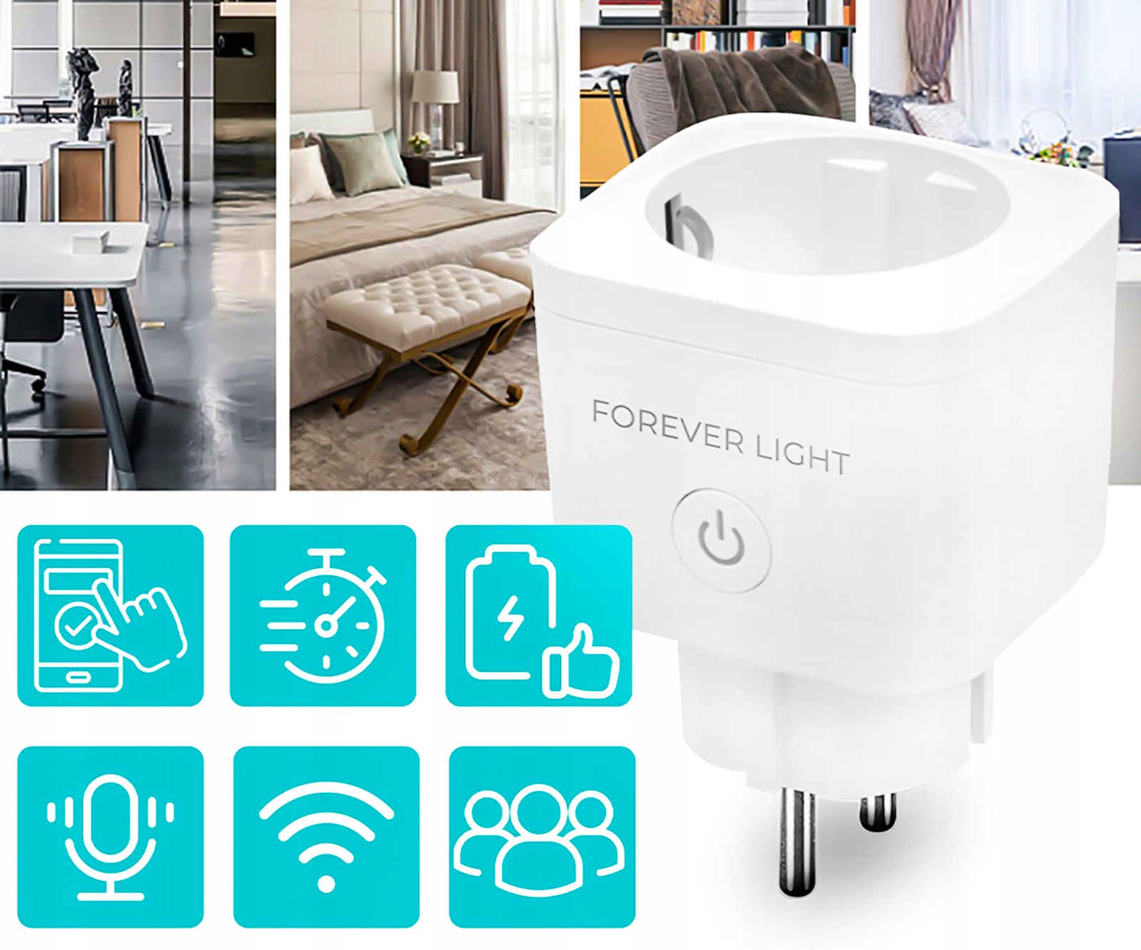 Smart zásuvka WiFi Asistent Google Alexa na meranie spotreby energie