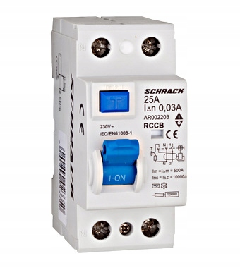 Wyłącznik różnicowoprądowy Schrack 2P 25A AR002203