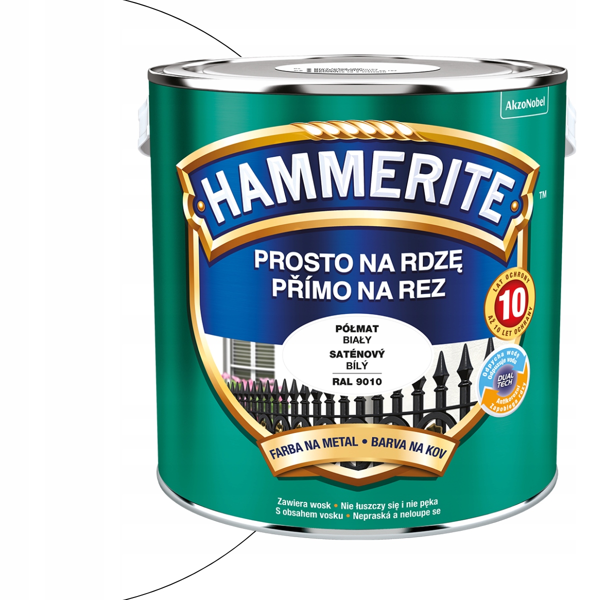 Hammerite Prosto na Rdzę 2,5L Biały Półmat Ral 9010