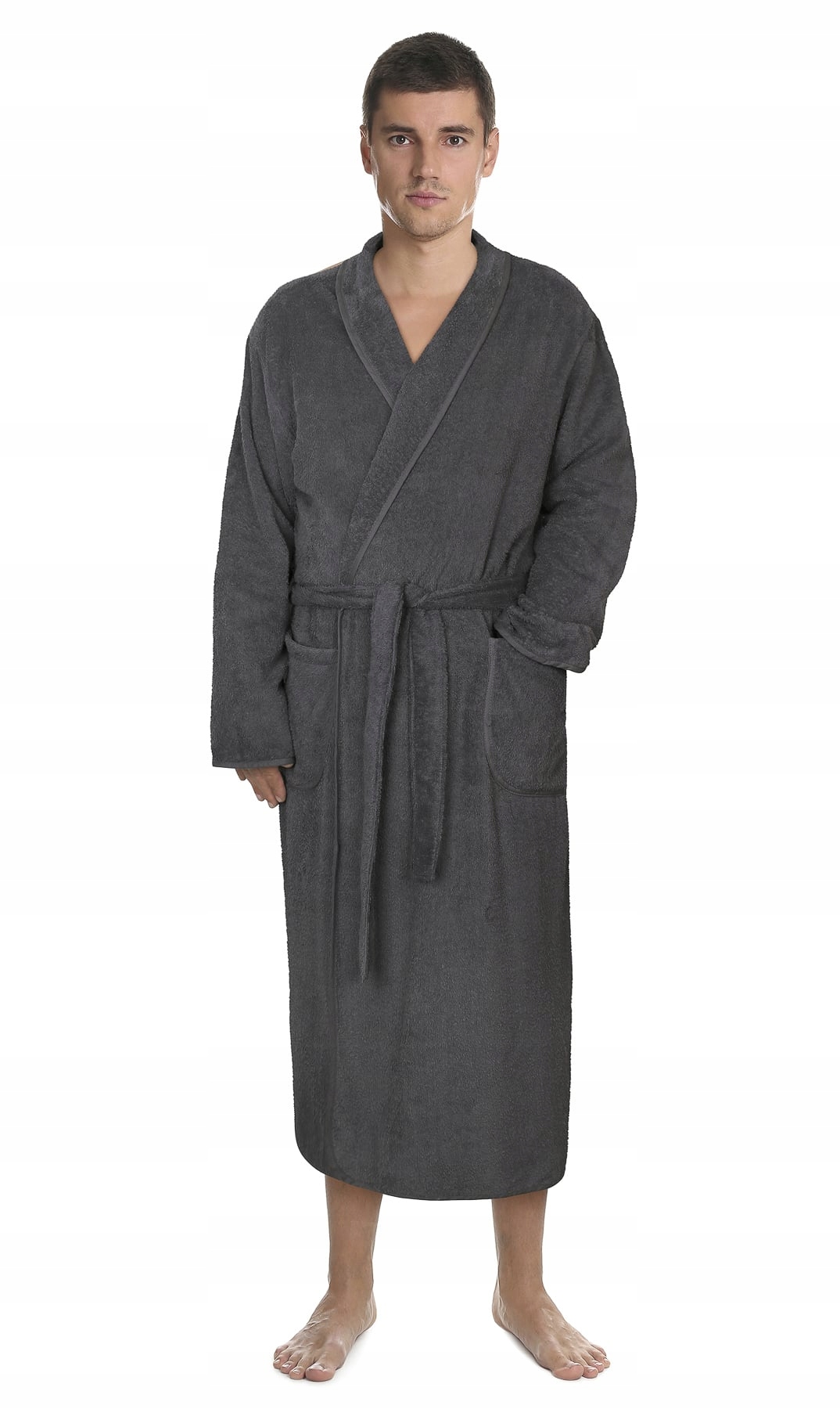 Župan Froté 4825/042 šedý, bavlněné froté, pánský, velikost XL