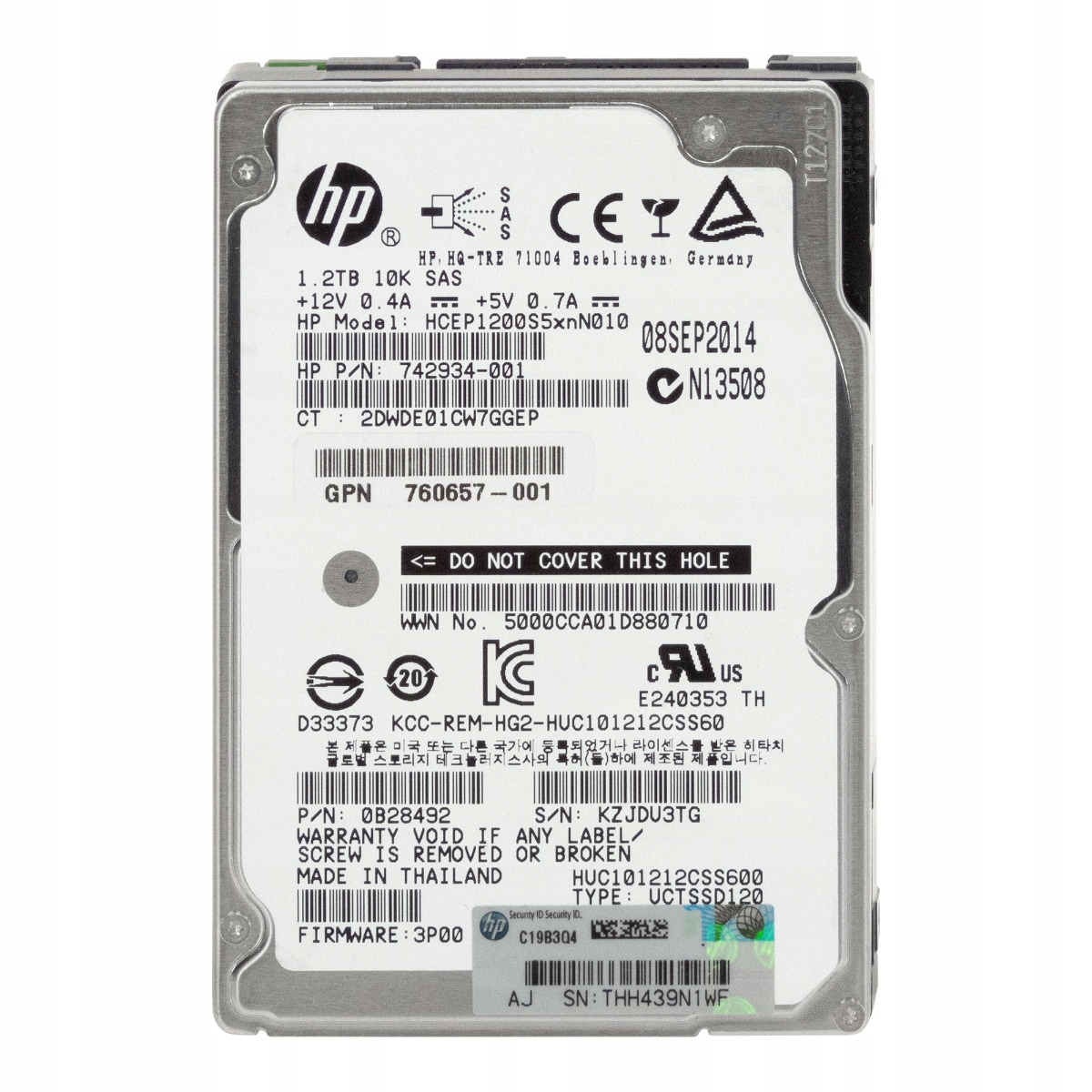 Hp 742934-001 1.2TB 10K 64MB SAS-2 2.5'' HCEP1200S5xnN010