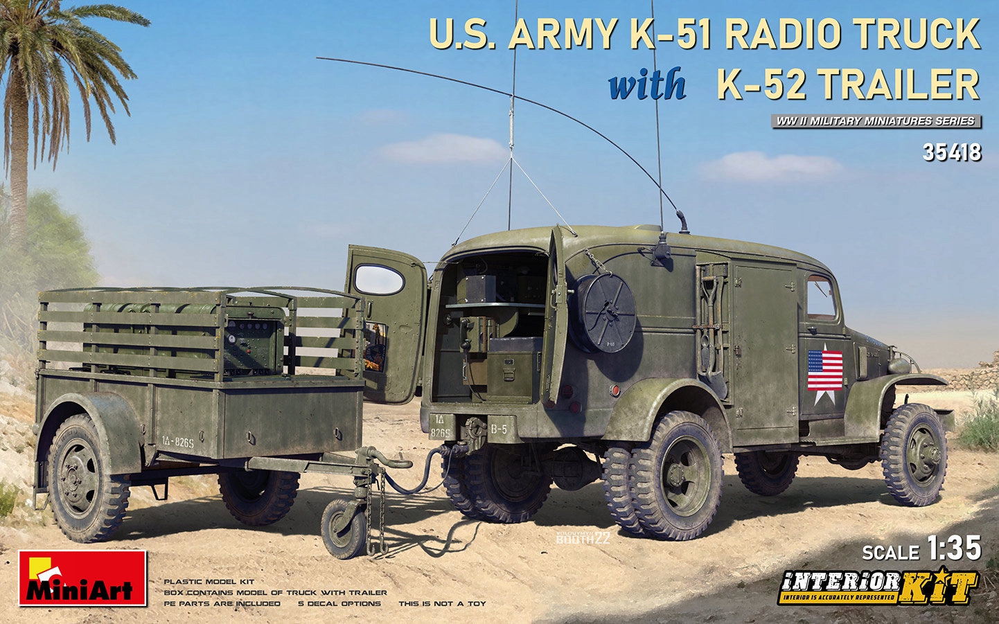MiniArt 35418 1/35 Us Army K-51 Radio Truck w/K-52 Trailer. Interiérová sada