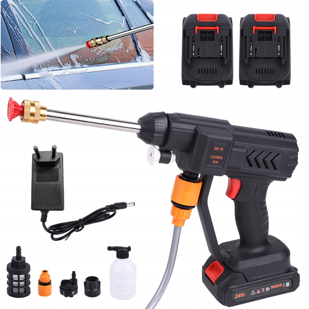 BEZPRZEWODOWA MYJKA WYSOKOCIŚNIENIOWA 300W PRALKA DO CZYSZCZENIA SAMOCHODU 24V