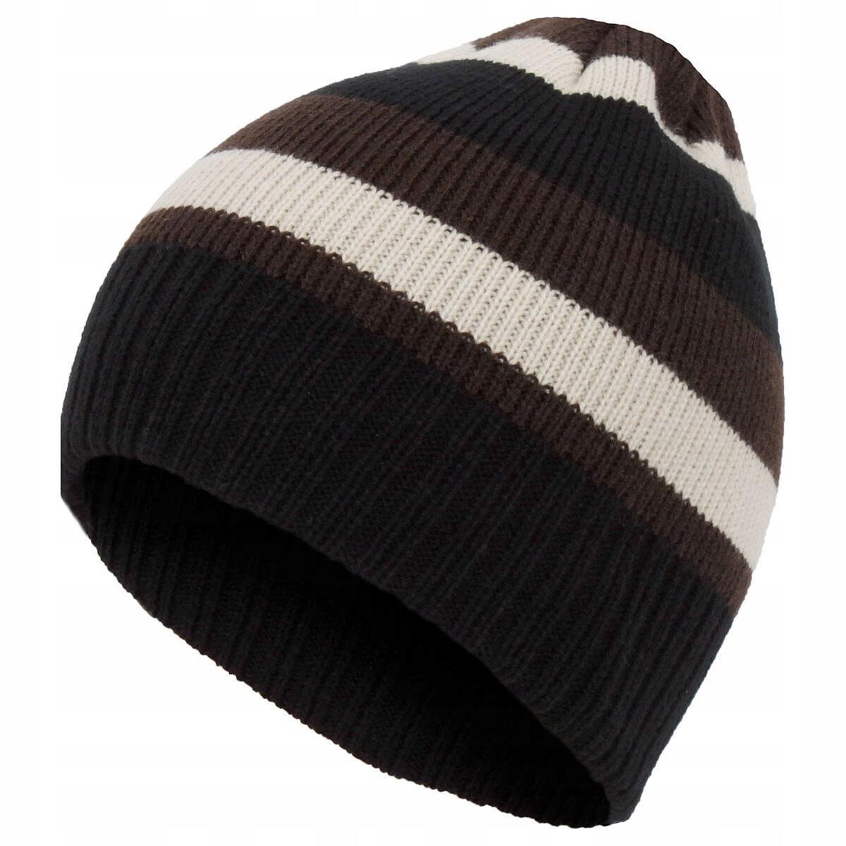 

W306C Beanie Czapka Z Dzianiny Zimowa W Pasy