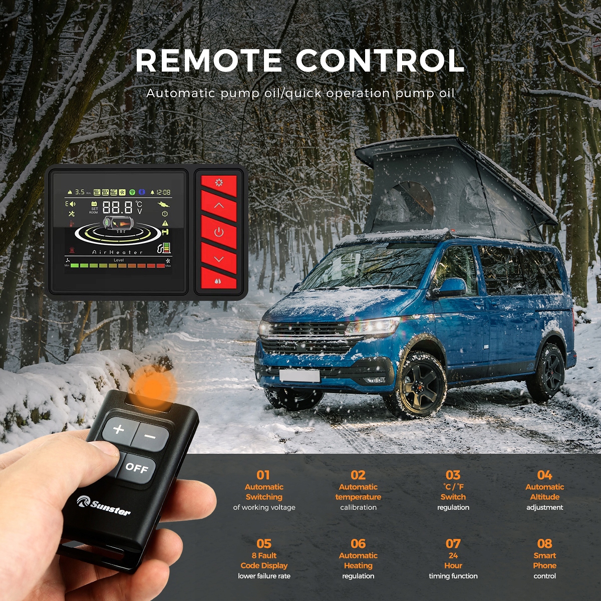 Nagrzewnica postojowa Diesel 2KW 12V24V z bluetooth dla samochodów ciężarowych EAN (GTIN) 6975420790029