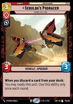 Karta Sebulba's Podracer, Taking the Lead SWU LAW #176