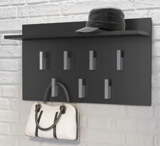 WIESZAK PÓŁKA 2F CZERŃ MAT PRZEDPOKÓJ 7 WIESZAKÓW Stan opakowania oryginalne