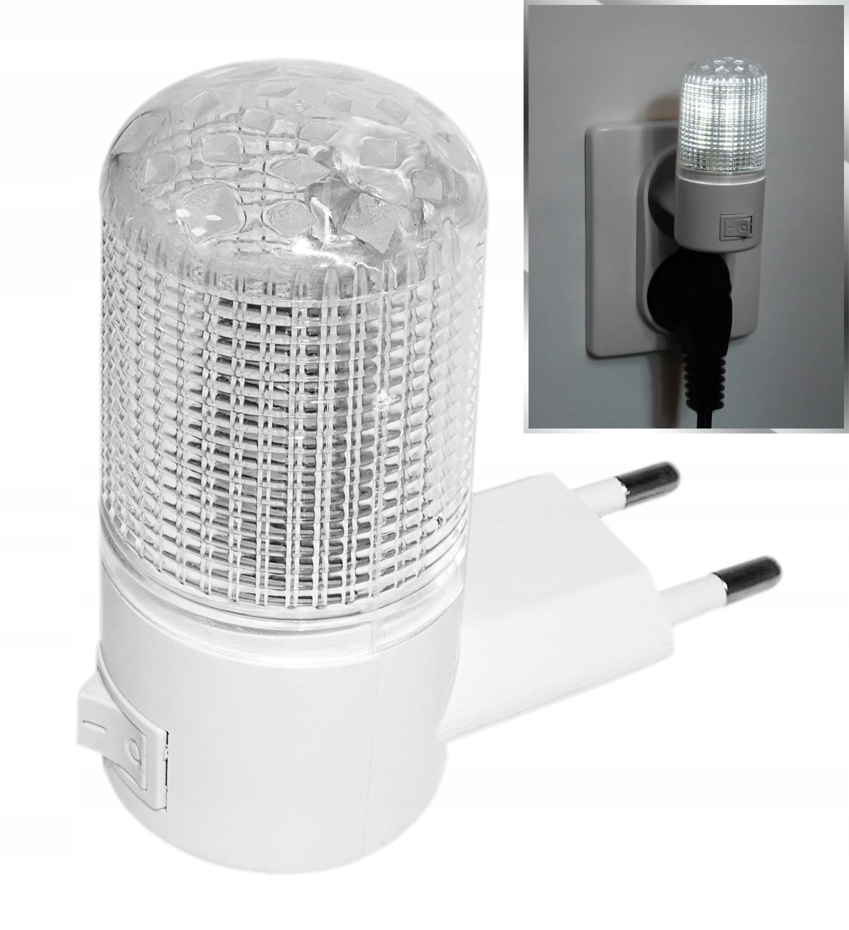 

Dyskretna Lampka Nocna 3 Led Kontakt Kolor biały