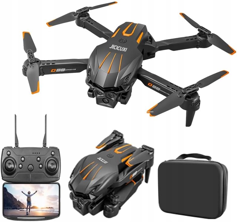 Dron Dálkově Ovládaná Skládací Kamera Kvadrokoptéra Gps Jicicuxi 2XAKU