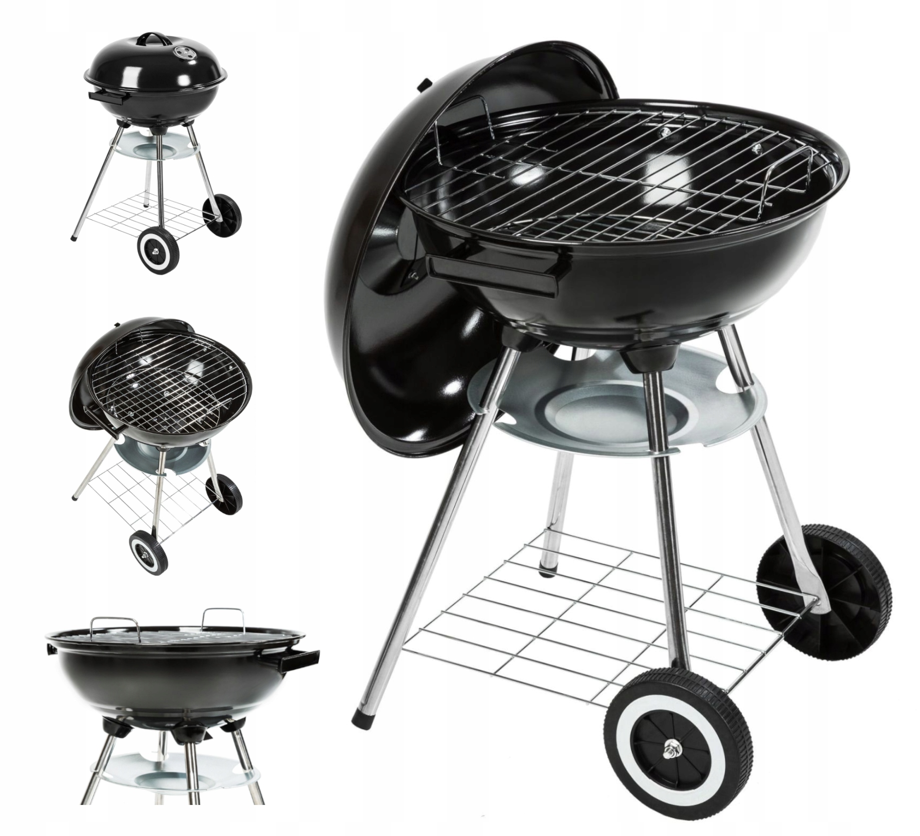 

Grill węglowy ogrodowy okrągły na kółkach 46cm