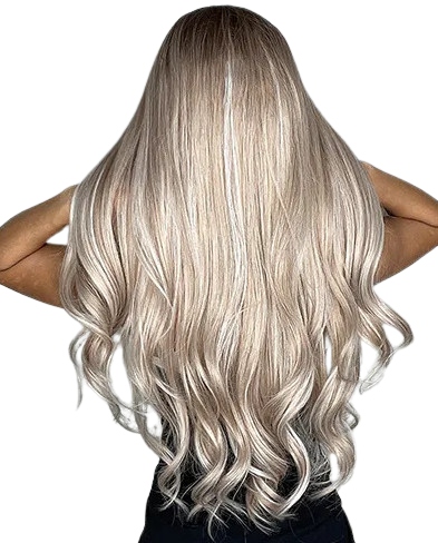 Paruka dlouhé syntetické blond vlasy Monjar