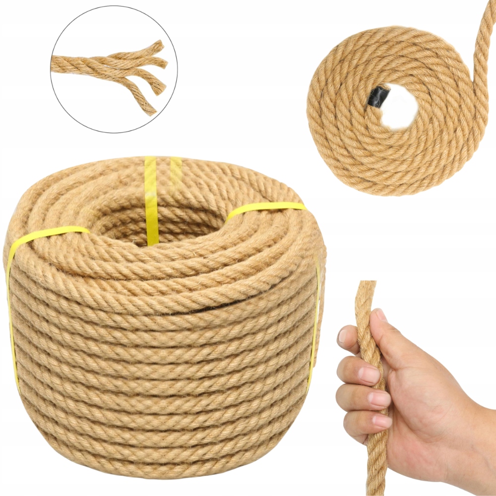 Lina Jutowa Sznur Linka Ozdobna Żeglarska Sznurek Na Drapak 16MM 50M