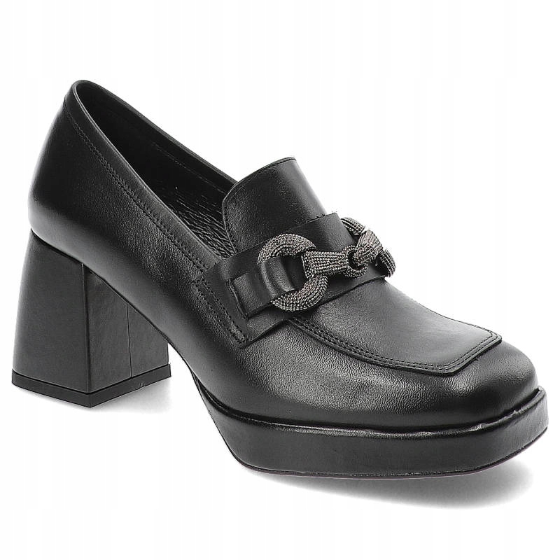 Černé polobotky Karino Elegantní kožené boty