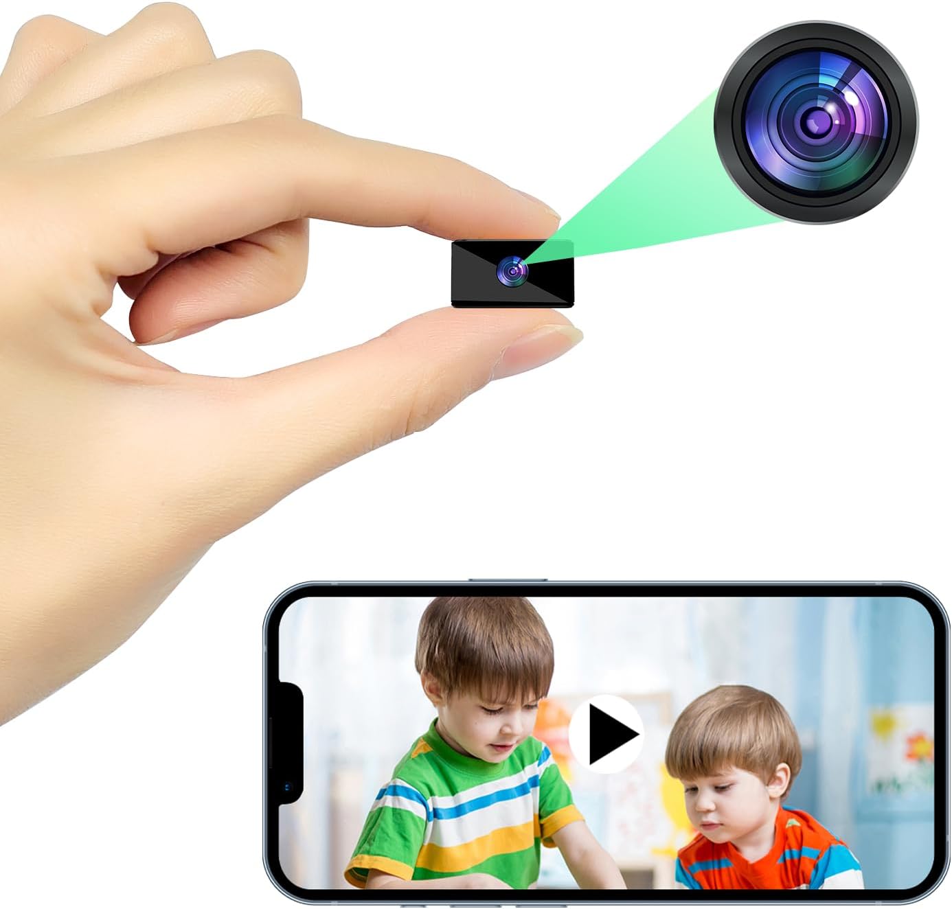 Špionážní Kamera Fjjvff Mini Skrytá Kamera 1080P Wifi 140° Monitorování