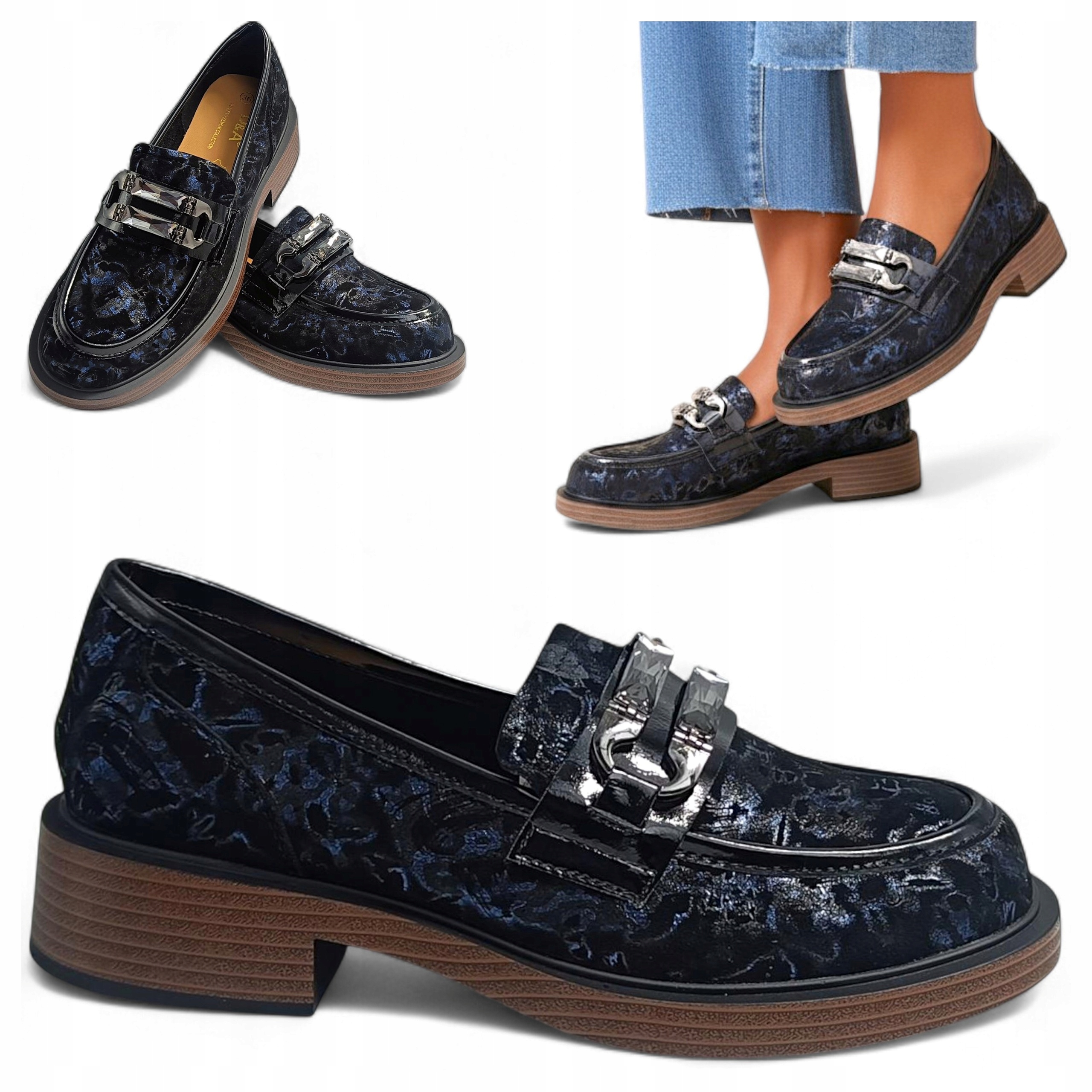 39 Dámské polobotky Z Přírodní Kůže Podzimní boty na plochém podpatku Barski