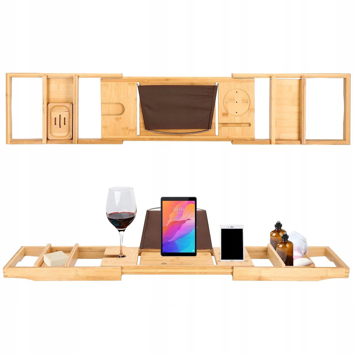 Бамбуковая полка для ванной, коврик для ванной, СПА-столик, регулировка 75-110, 5 см