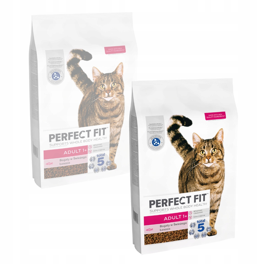 Perfect Fit Adult 1+ Suché Krmivo pro dospělé kočky 2x7 kg Čerstvý losos