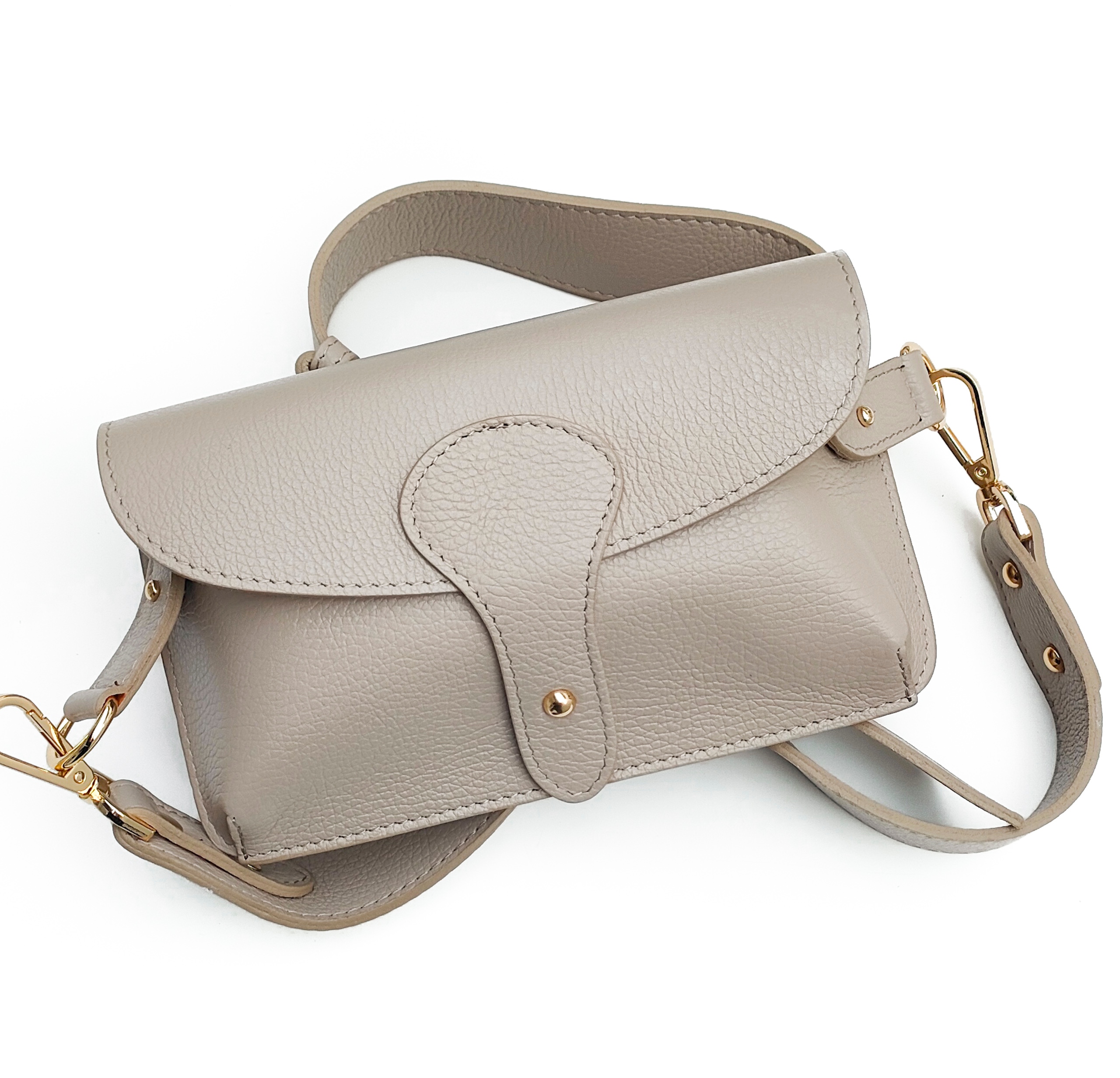 Kabelka Přes Rameno kabelka z přírodní kůže, béžová