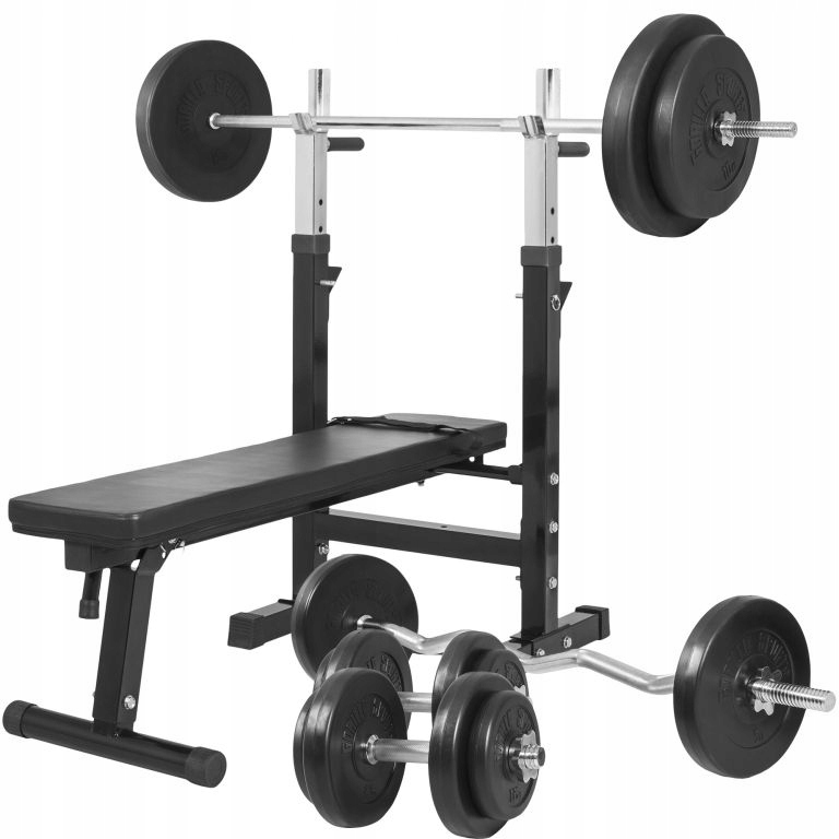 Gorilla Sports Posilovací lavice nakládací set 100 kg