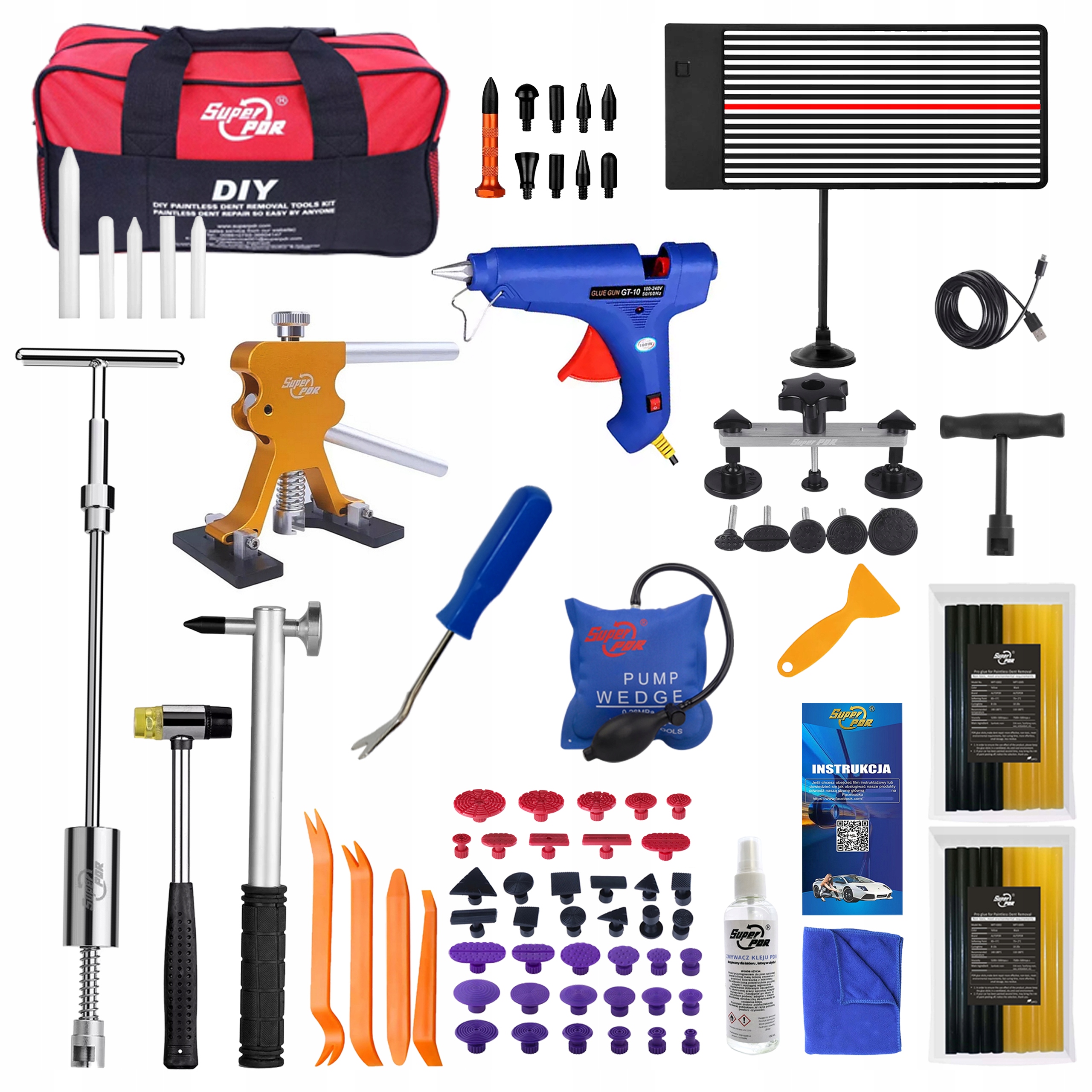 Sada pdr Puller Nástroje na vytahování promáčklin karoserie Komplet Pdr